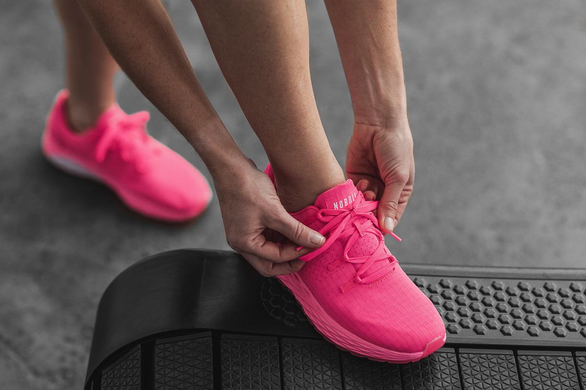 Nobull Neon Ripstop Runner Women's Running Shoes Pink | Australia (VD5961)